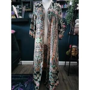 Boho beach swim cover up floral robe